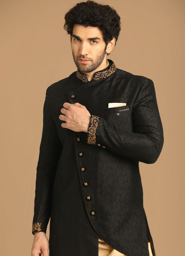 Black indo western clearance kurta